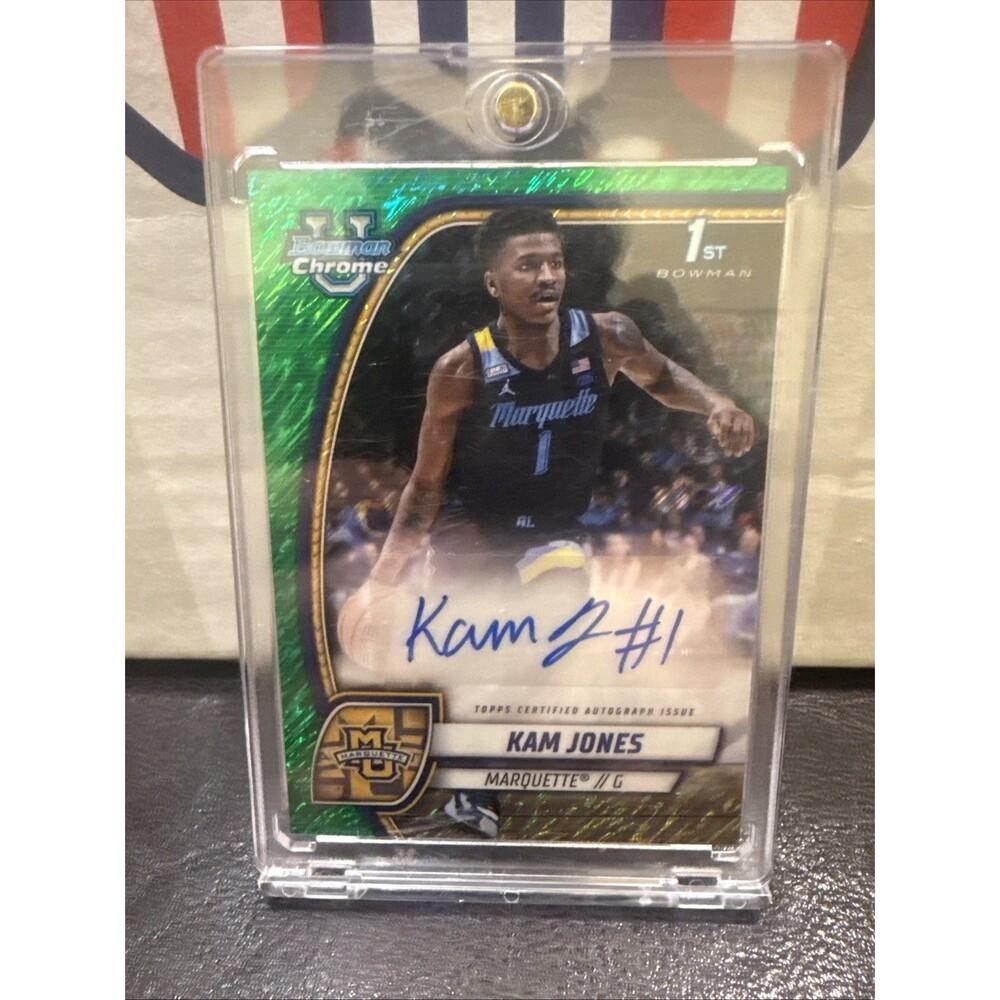 2025 Bowman U Chrome Kam Jones Green Shimmer Auto Rookie Card🔥💥🔥